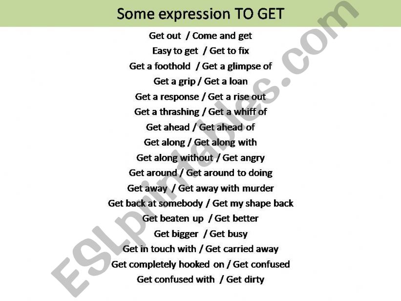 Some expression - Verb to get powerpoint