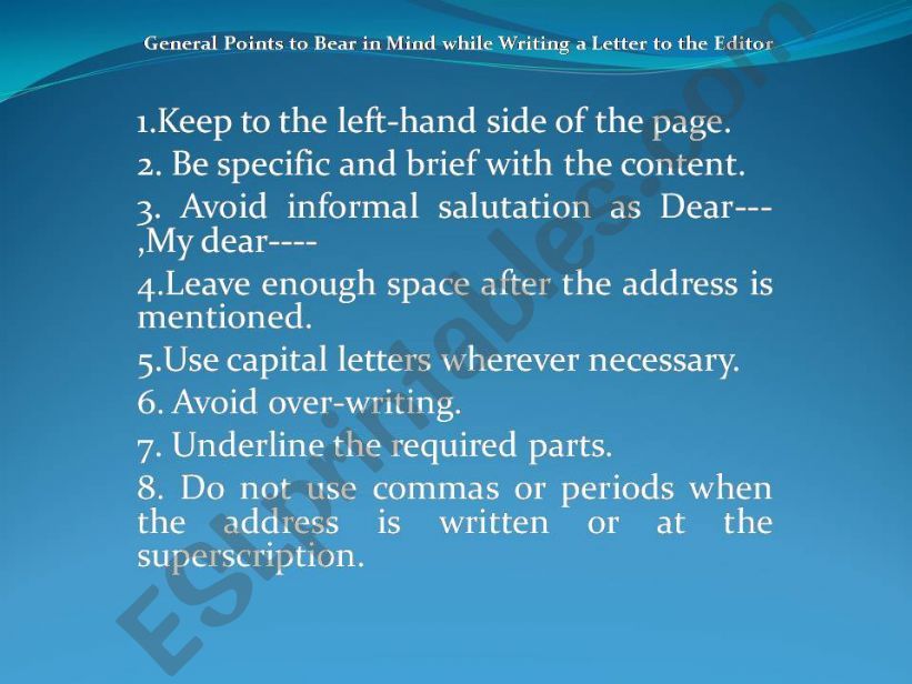 Letter to the editor powerpoint