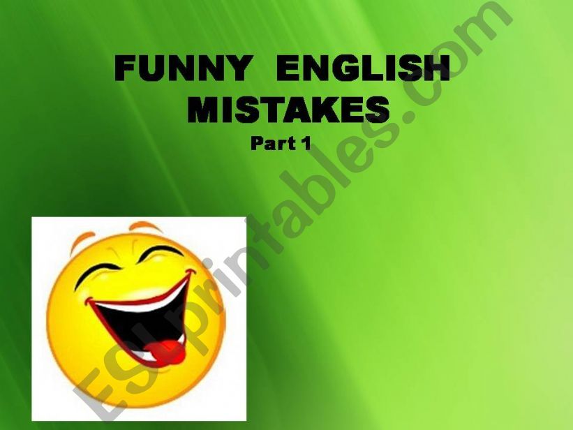 Funny English Errors 1/2 powerpoint