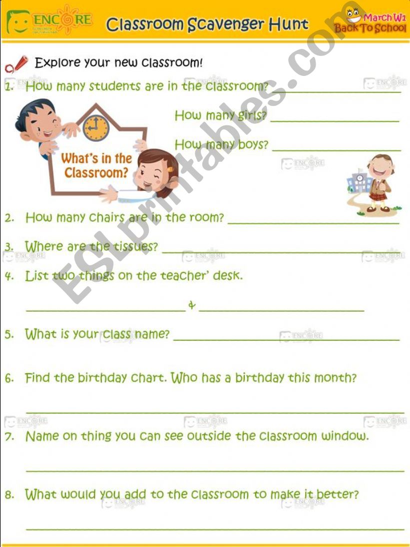 Classroom Scarvenger Hunt powerpoint