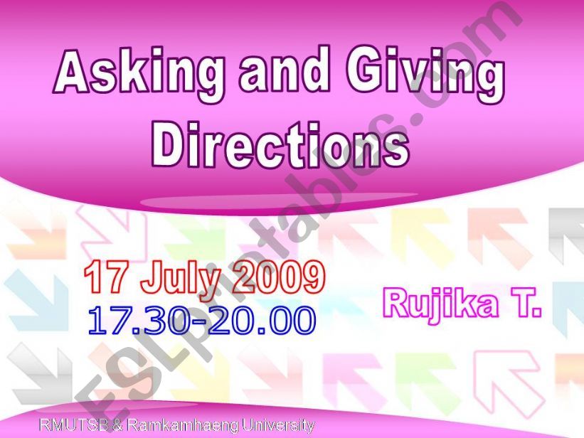 Asking and giving direction powerpoint
