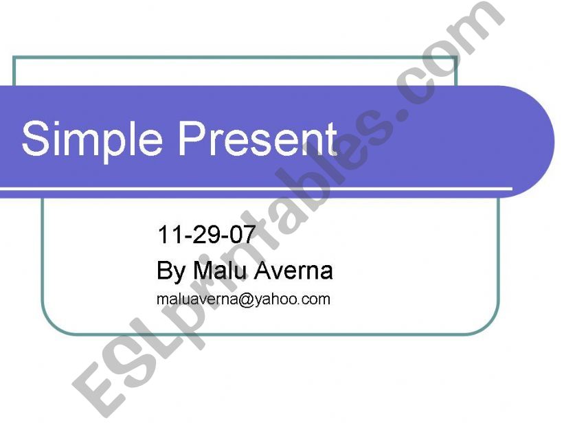 Simple Present  powerpoint