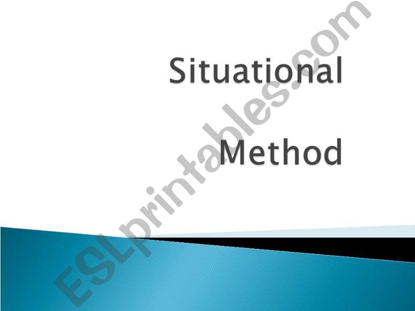 Situational method in teaching ENGLISH