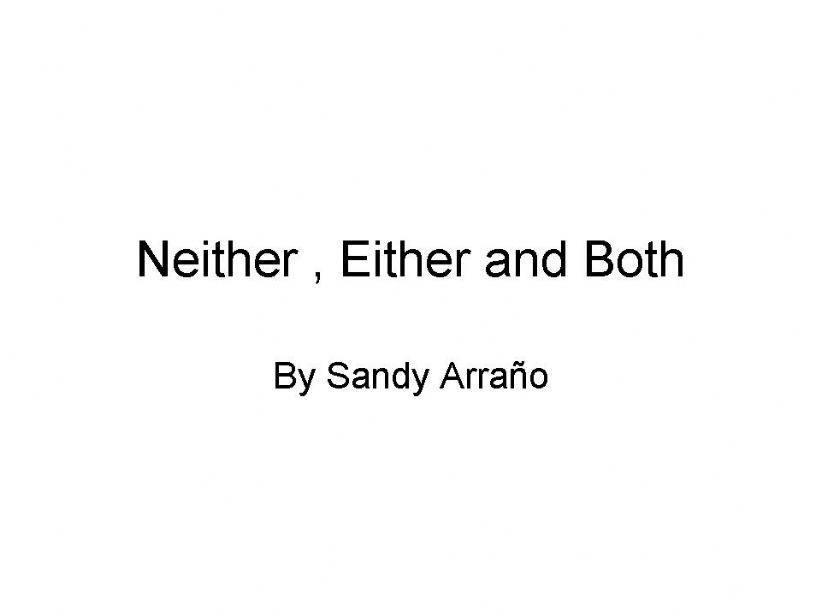 neither,  either and both powerpoint