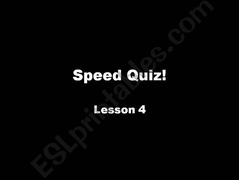 Speed Quiz powerpoint