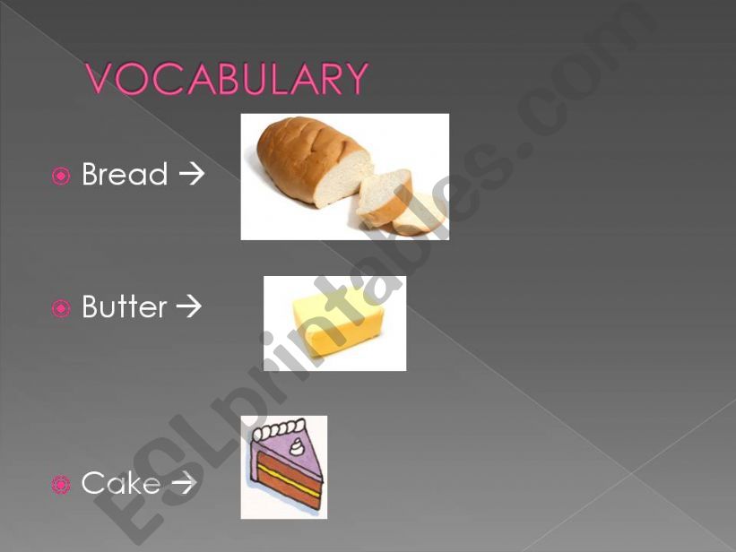 food vocabulary powerpoint