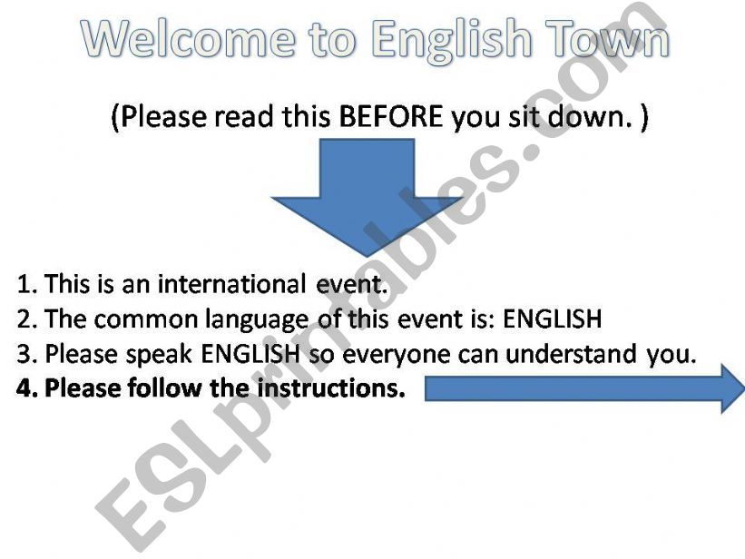 English Room Greeting Instructions