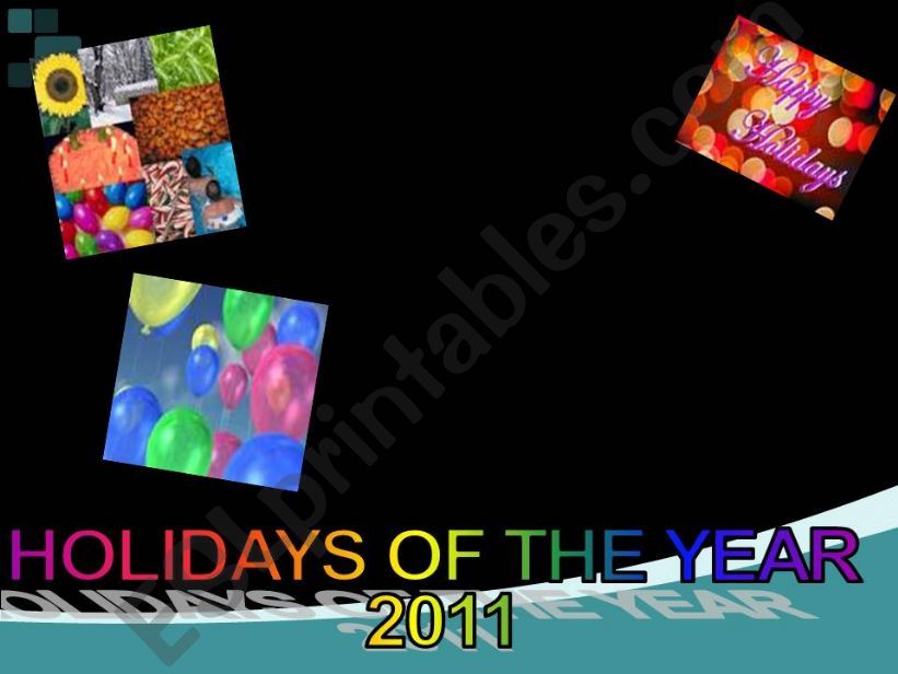 Holidays of the year powerpoint