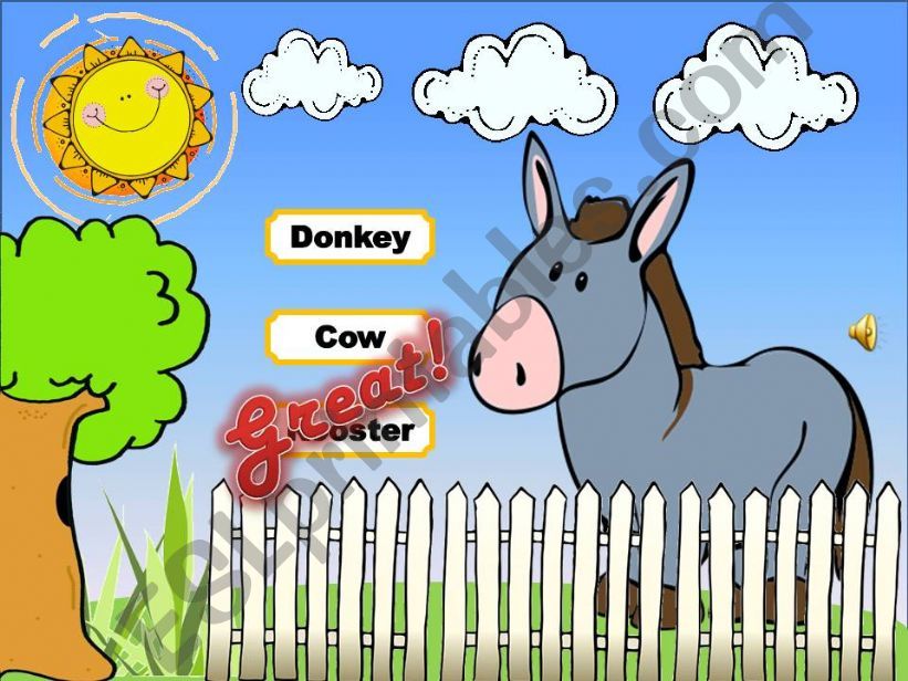 Farm Animal noises Game (turkey, donkey, dog, goat) part 3