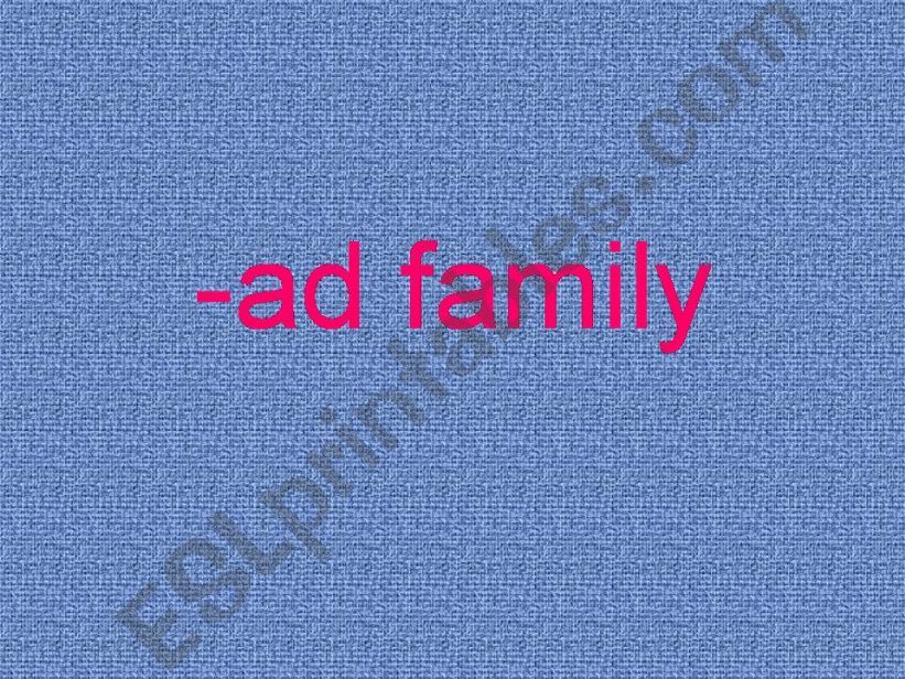 -ad word family powerpoint