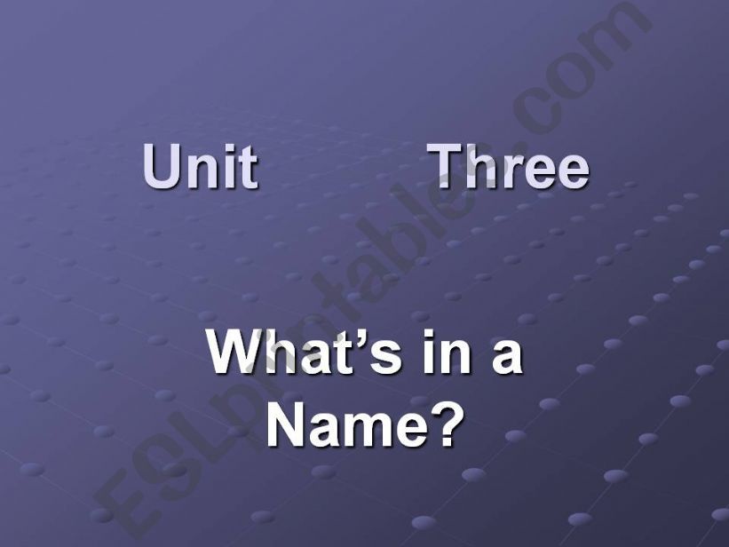 Whats in a name powerpoint