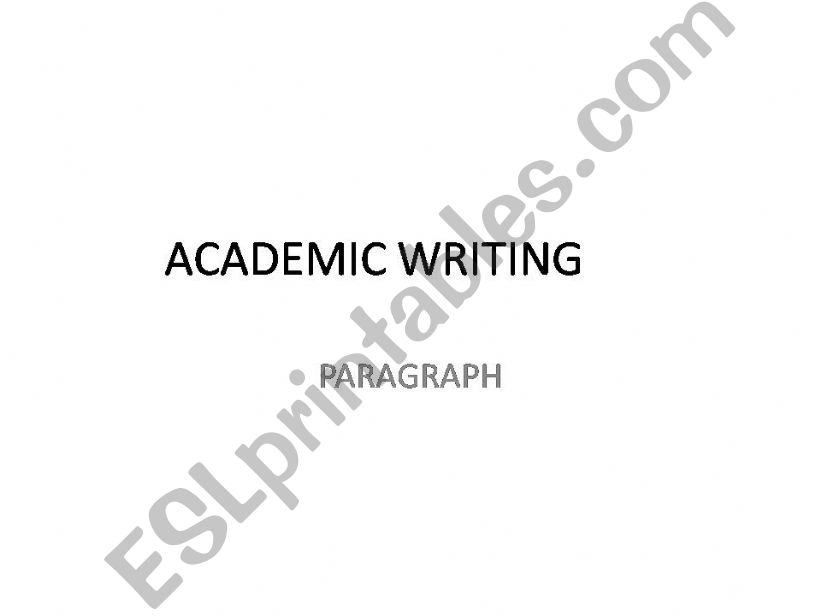Paragraph writing powerpoint