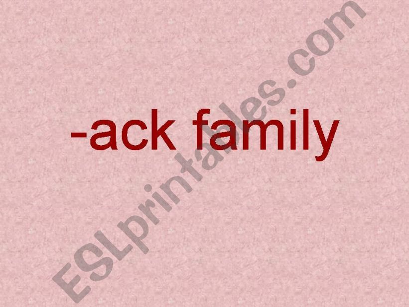 -ack word family powerpoint