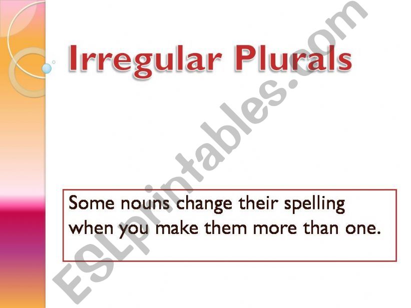 Irregular Plurals powerpoint