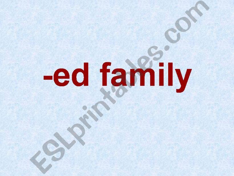 -ed word family powerpoint