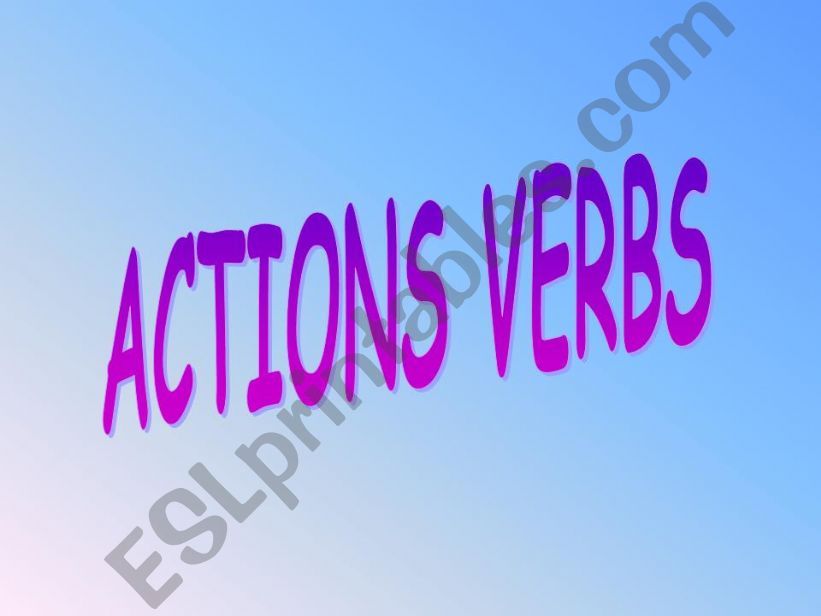 ACTIONS VERBS powerpoint