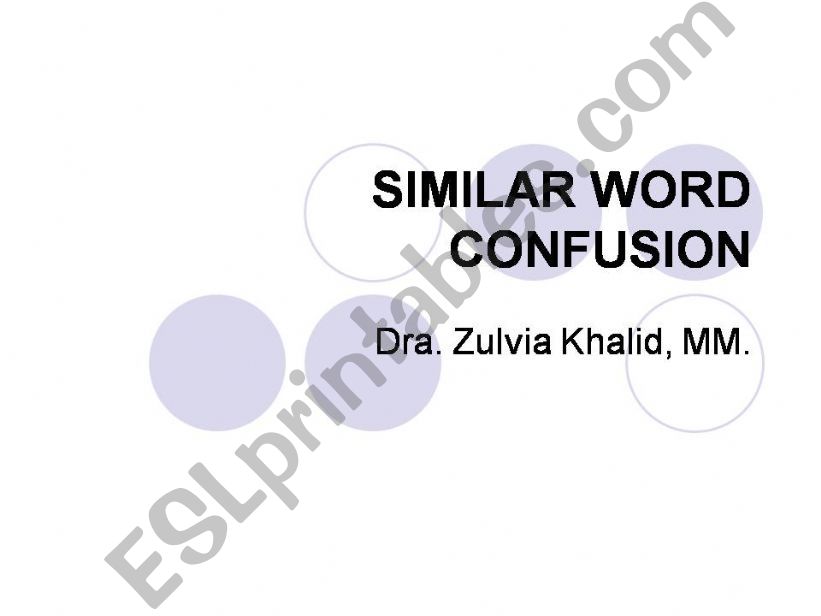 Similar Word Confusion powerpoint