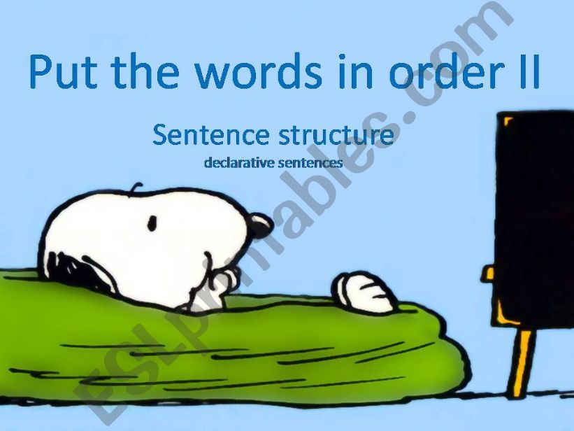 How to build sentences(declarative sentences) 2