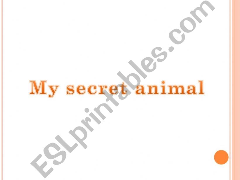 My secret animal- hamster powerpoint