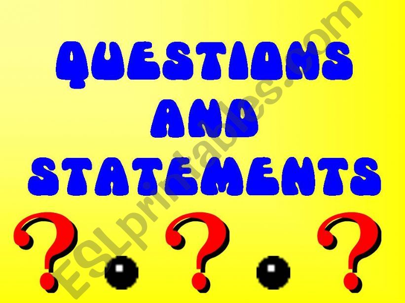 2nd Grade English- Questions and Statements