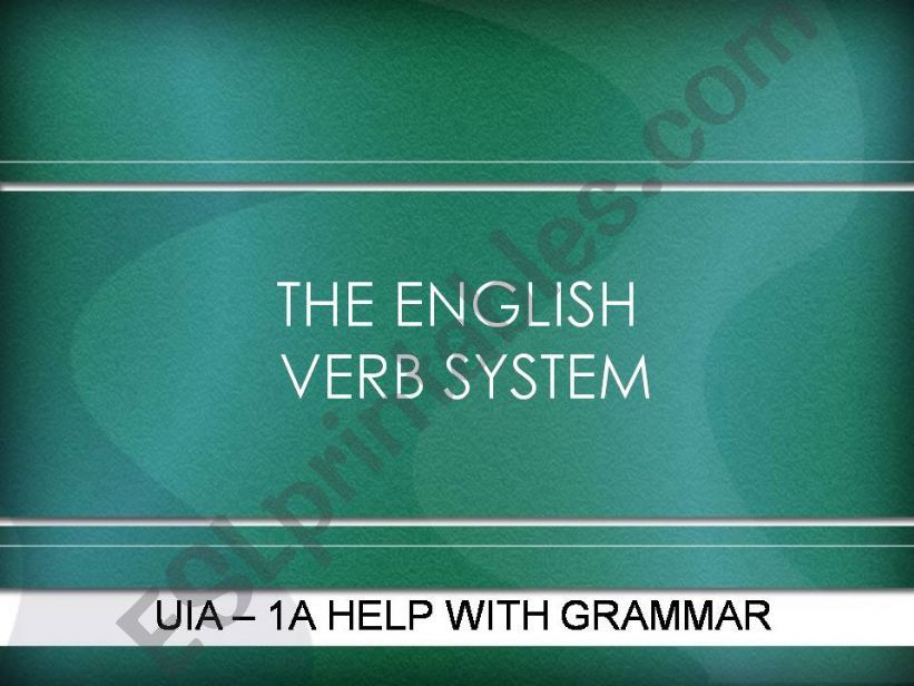 english verb system powerpoint