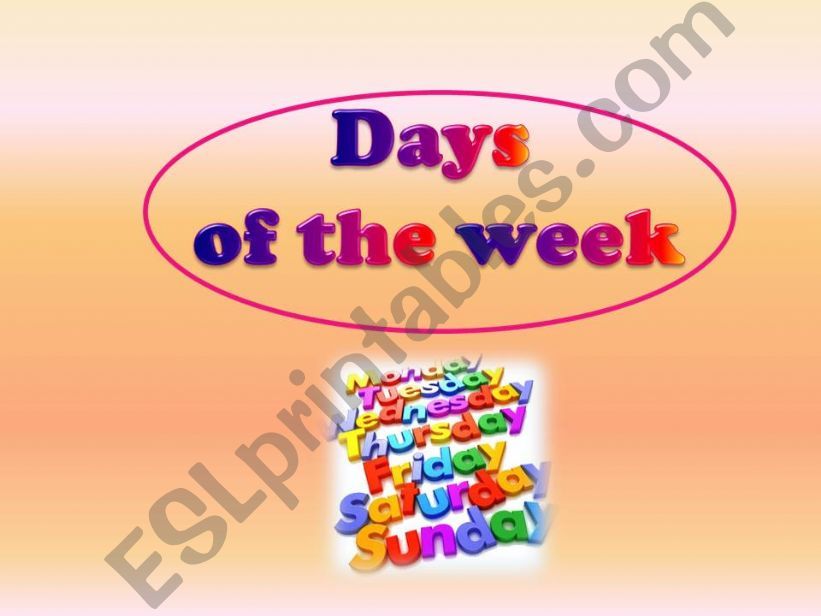 Days of the week powerpoint