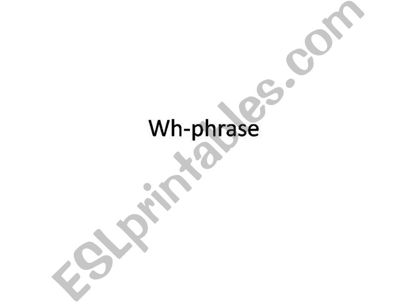 wh-question phrase powerpoint