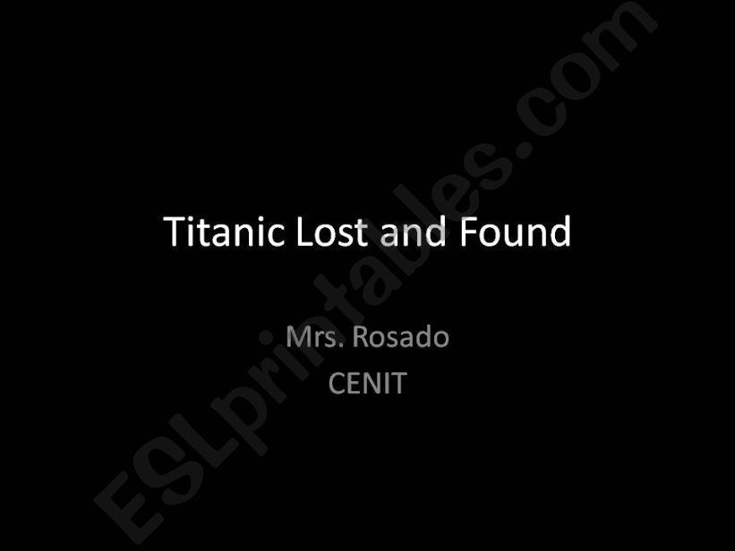 Titanic lost an found powerpoint
