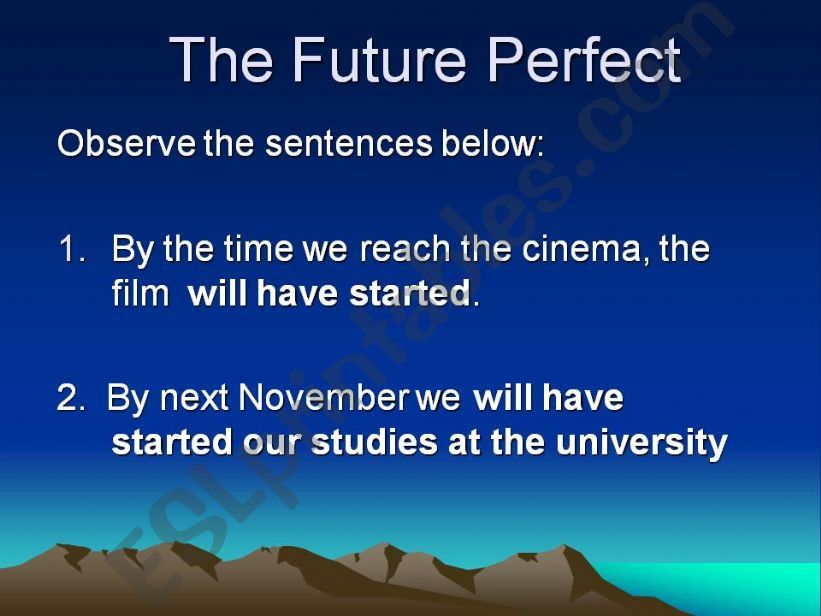 The Future Perfect powerpoint