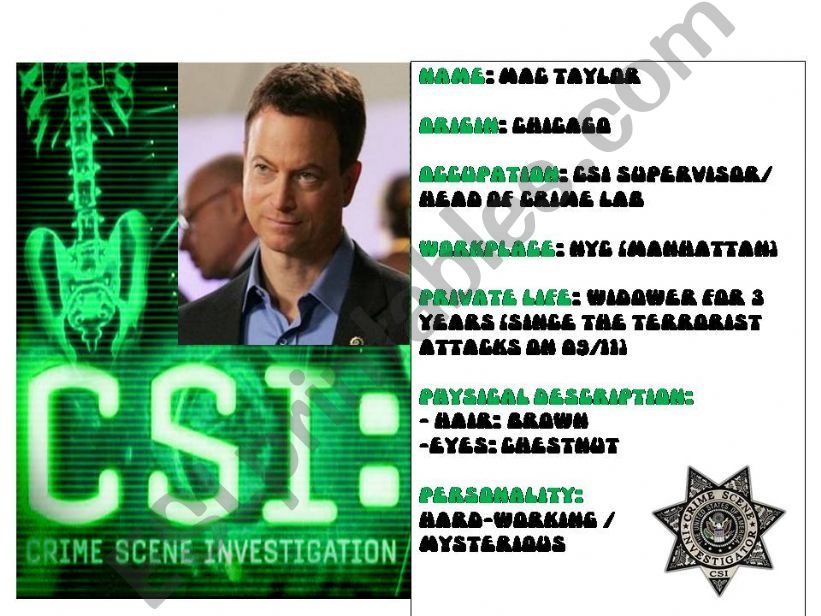 CSI characters powerpoint