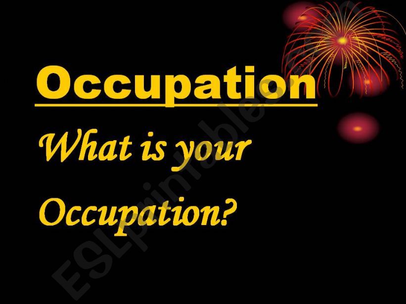 OCCUPATIONS, JOBS powerpoint