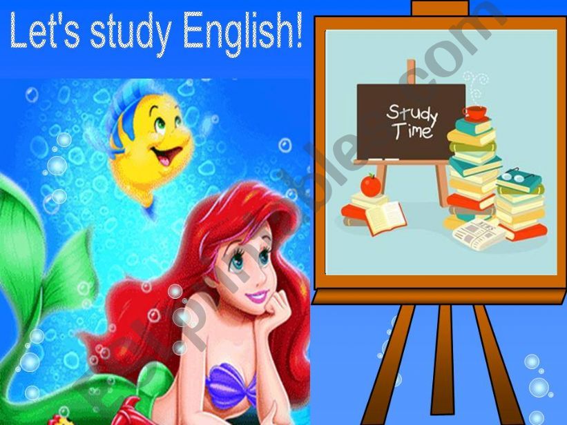 study English with mermaid powerpoint