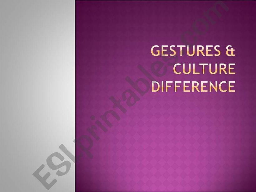 Gesture and Culture powerpoint