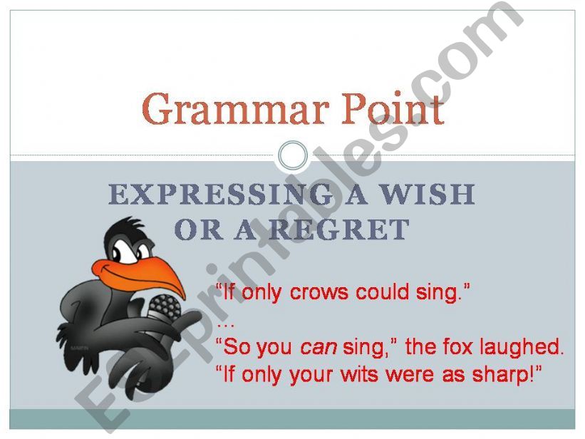 Expressing a wish or a regret powerpoint