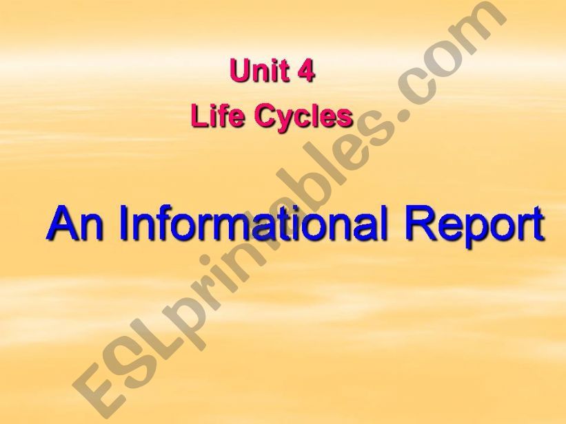 An informational report powerpoint