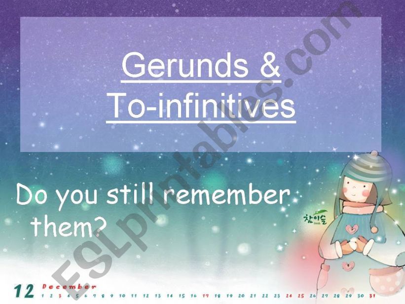Gerunds and To-infinitives powerpoint
