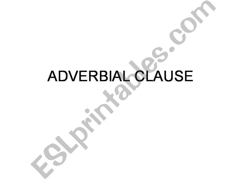 adverbial clause powerpoint