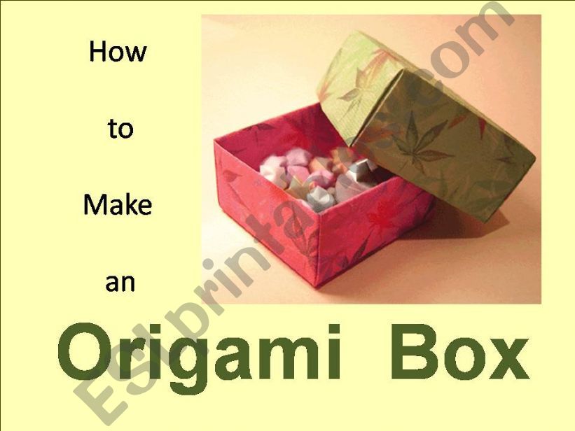 Prepositions through Origami (Box!)