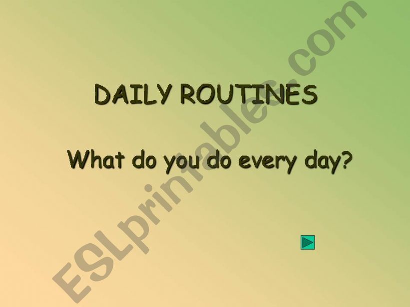 Daily routine powerpoint