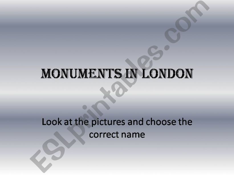 Monuments in London powerpoint