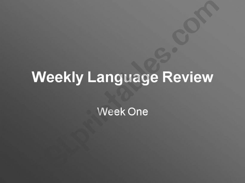Weekly Language Review powerpoint