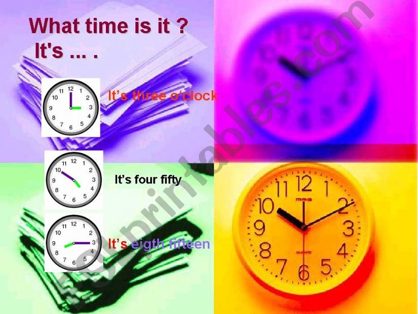 the time and school subjects powerpoint