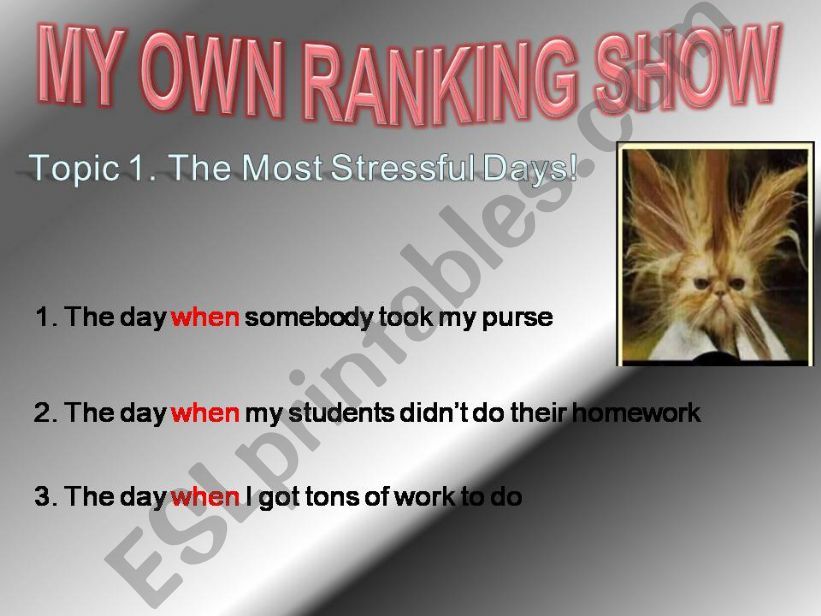 my own ranking show powerpoint