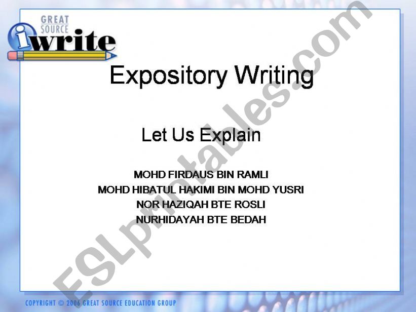 exspository writing powerpoint