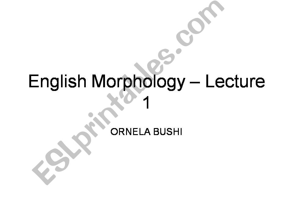 english morphology powerpoint