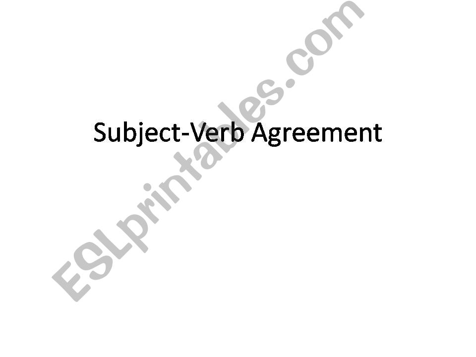 Verb and subject agreement powerpoint