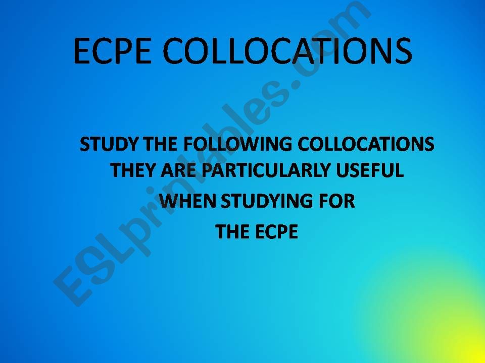 ECPE COLLOCATIONS powerpoint