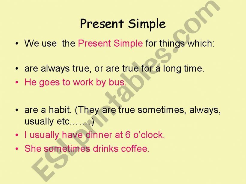 Present Simple Verbs powerpoint