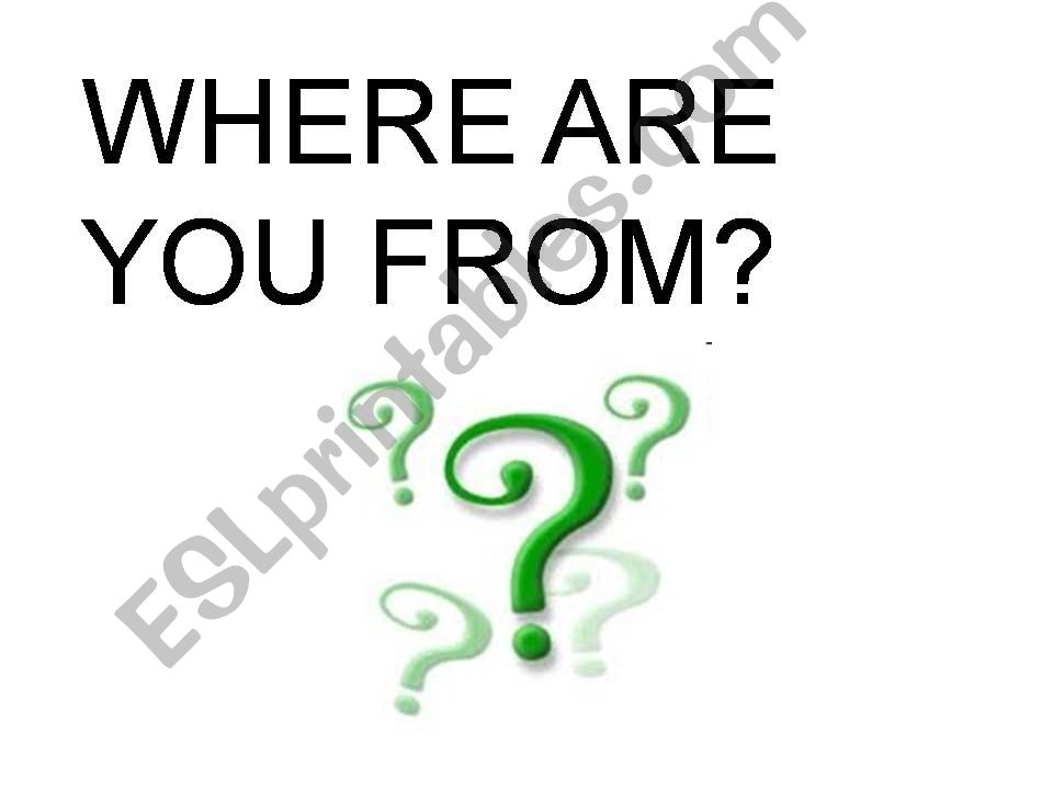 where are you from? powerpoint