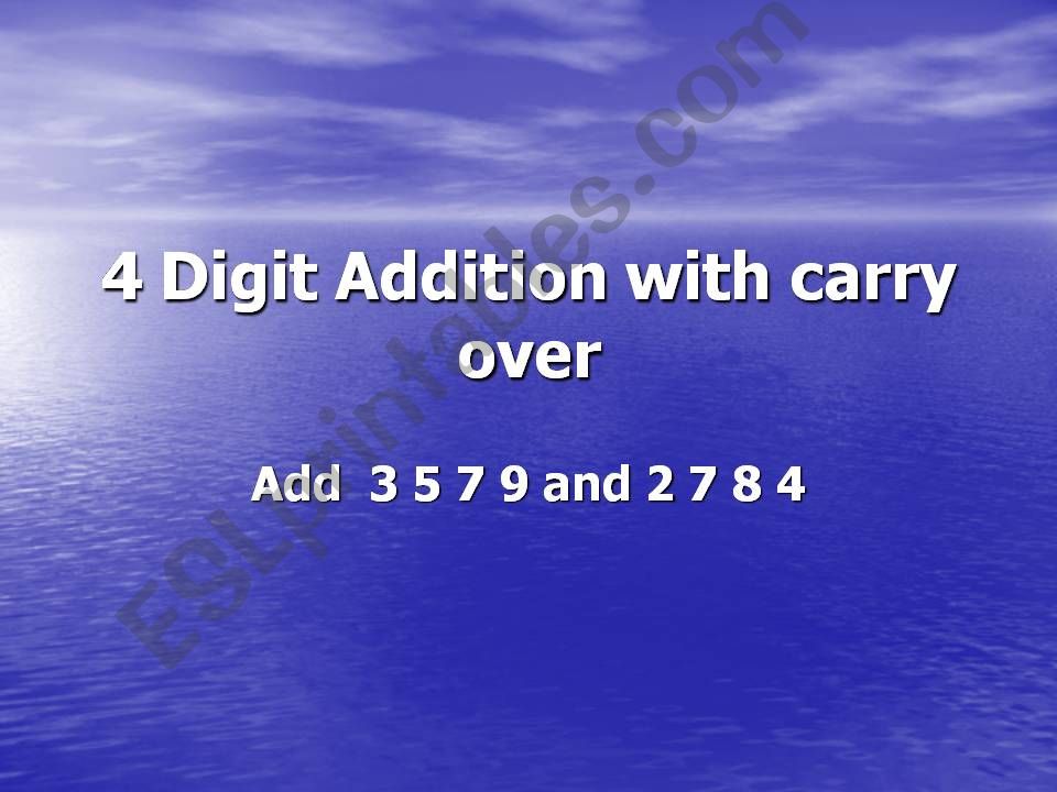 addition with carryover powerpoint